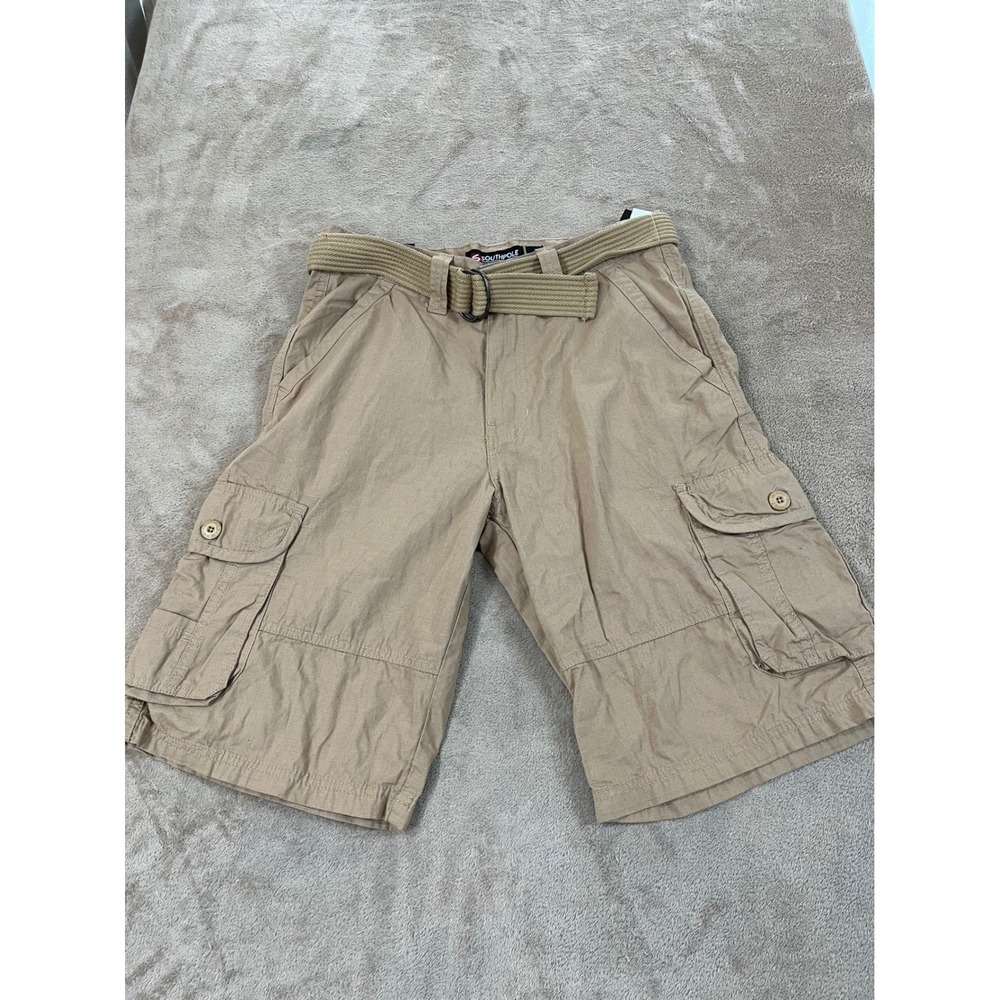 Y2K Southpole Cargo Ripstop Shorts Men's, 30(32) khaki 12" New With Tags